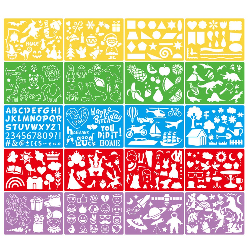 Power Tools Drawing - 20 Buah Set Papan Berongga Stensil