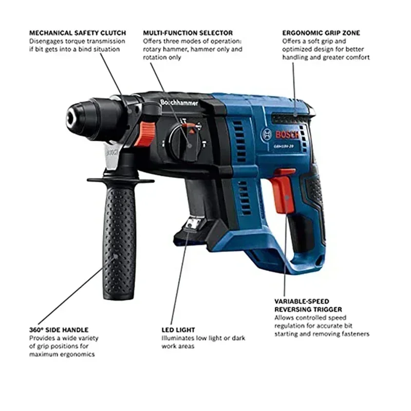 BOSCH GBH 180-LI Palu Bor Tanp - Power Tools Hammer ulasan dan harga