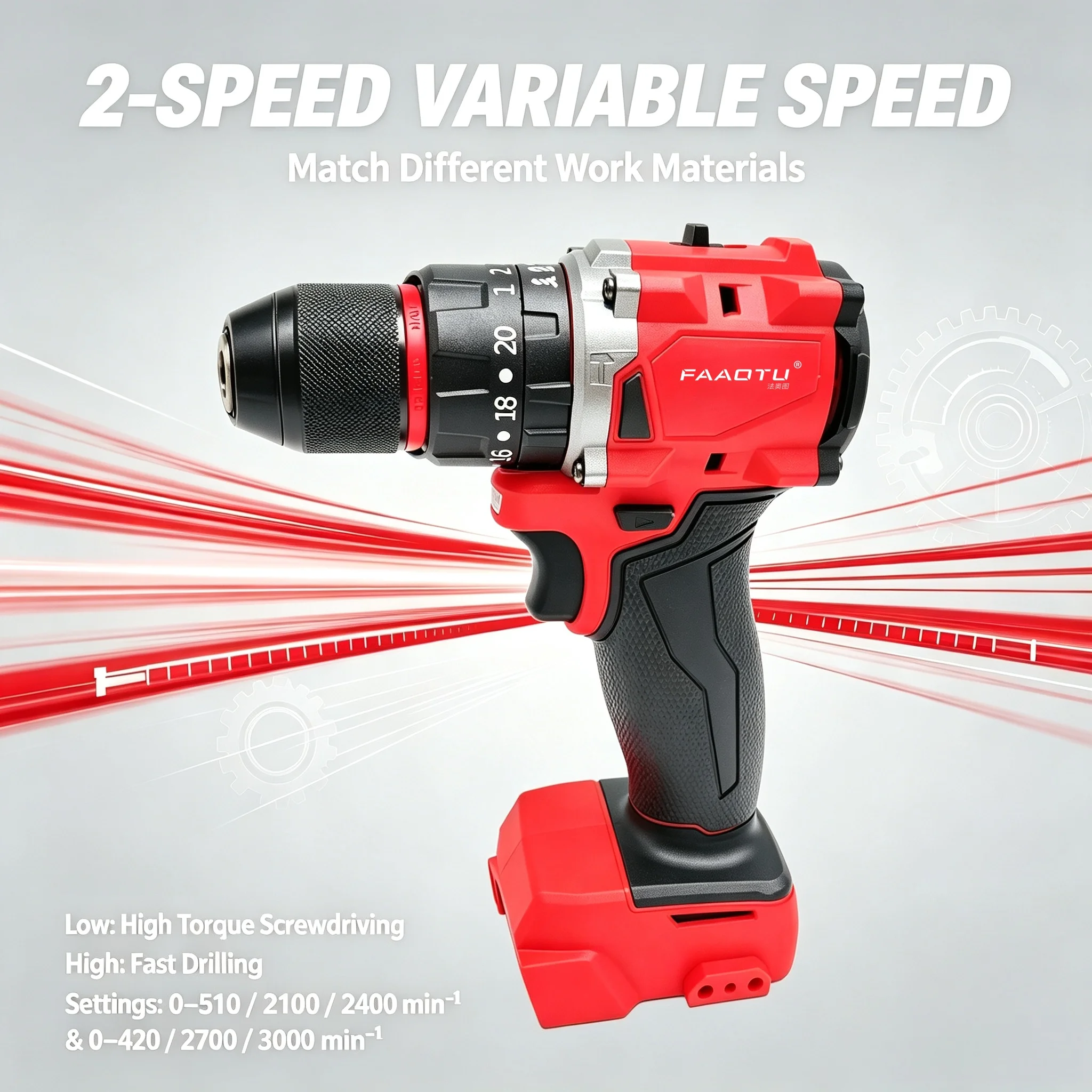 FAAOTU 18V Bor Impak Tanpa Kab - Power Tools Hammer ulasan dan harga